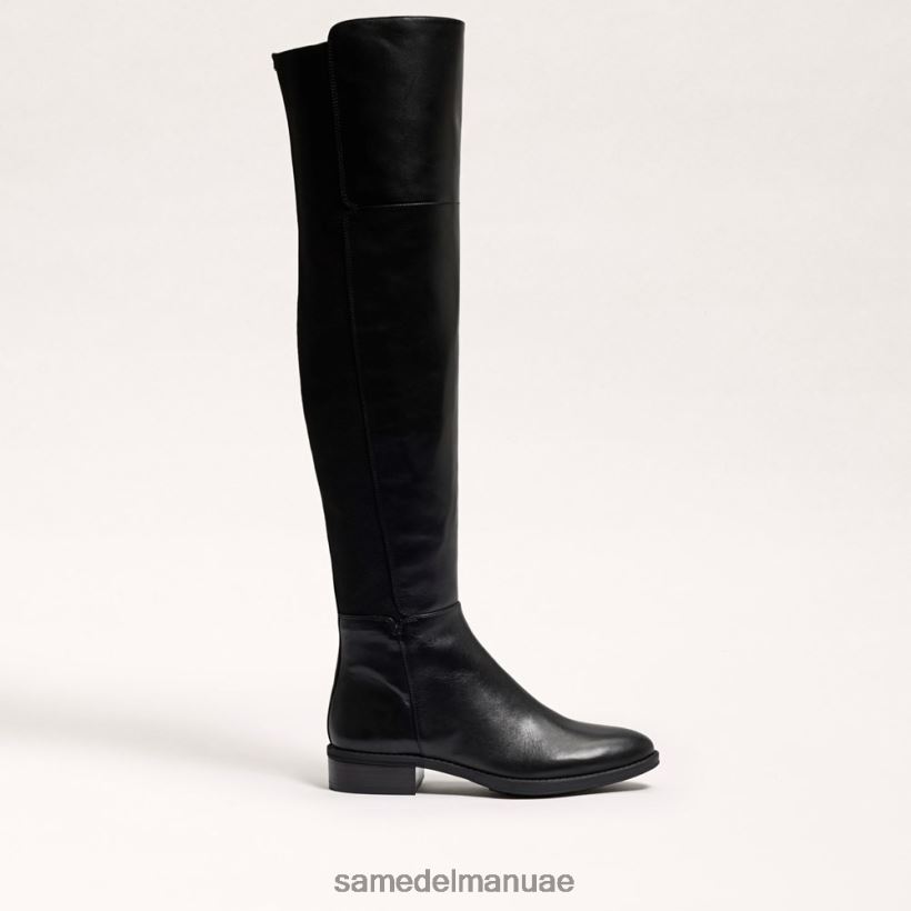 جلد أسود أحذية Sam Edelman نحيف بام فوق حذاء الركبة 246L6T776