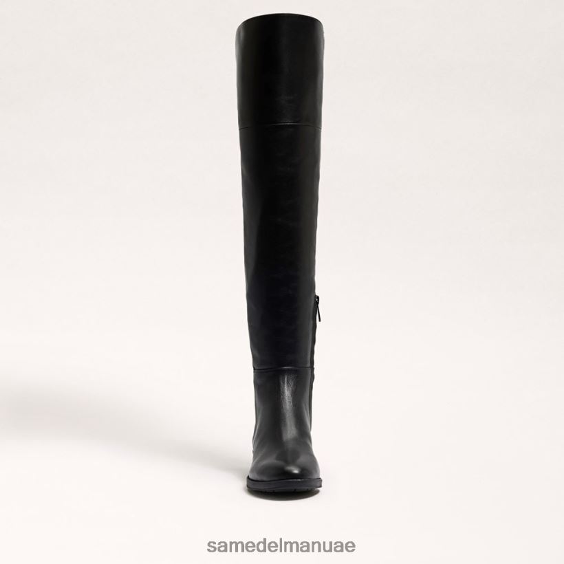 جلد أسود أحذية Sam Edelman نحيف بام فوق حذاء الركبة 246L6T776