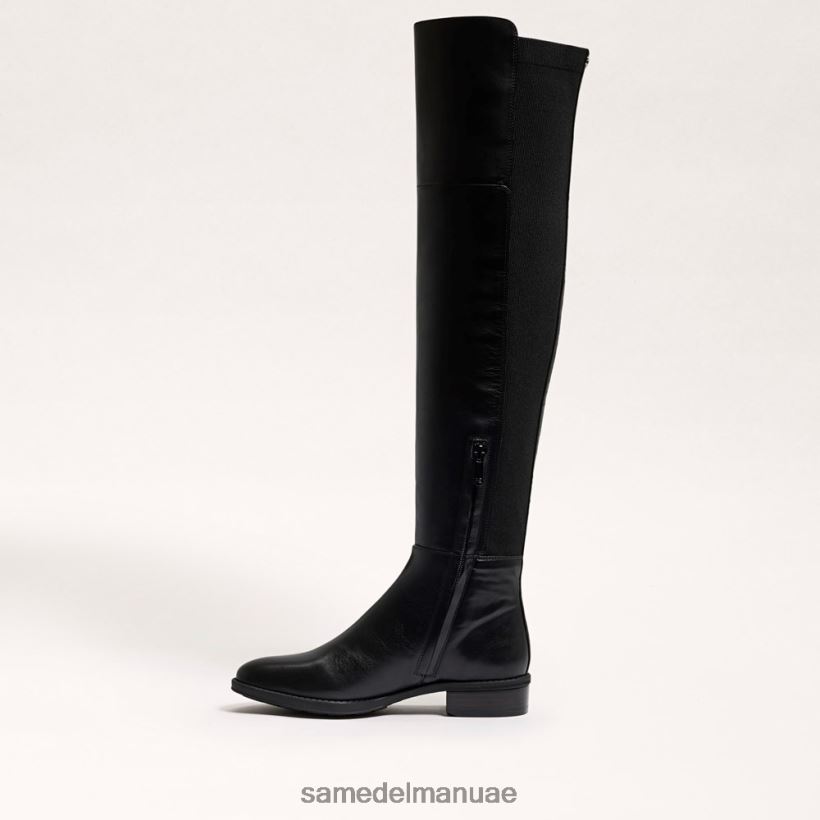 جلد أسود أحذية Sam Edelman نحيف بام فوق حذاء الركبة 246L6T776