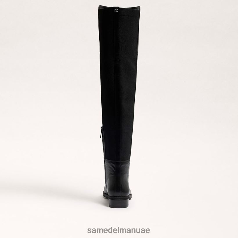 جلد أسود أحذية Sam Edelman نحيف بام فوق حذاء الركبة 246L6T776