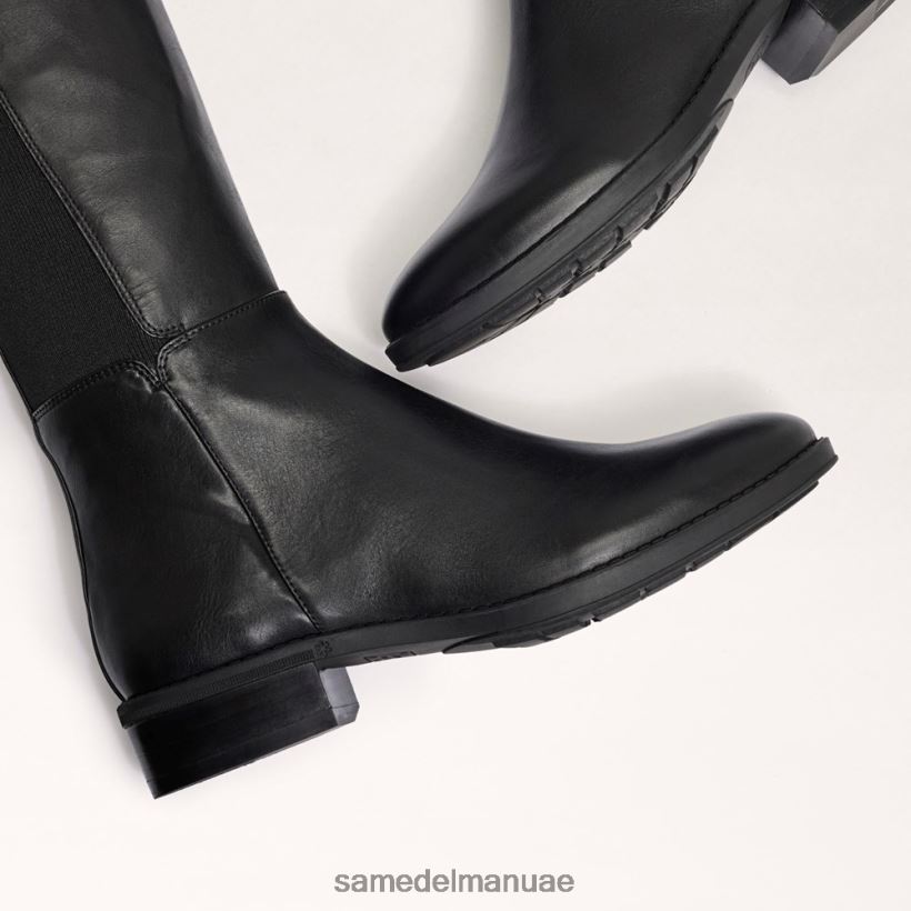 جلد أسود أحذية Sam Edelman نحيف بام فوق حذاء الركبة 246L6T776