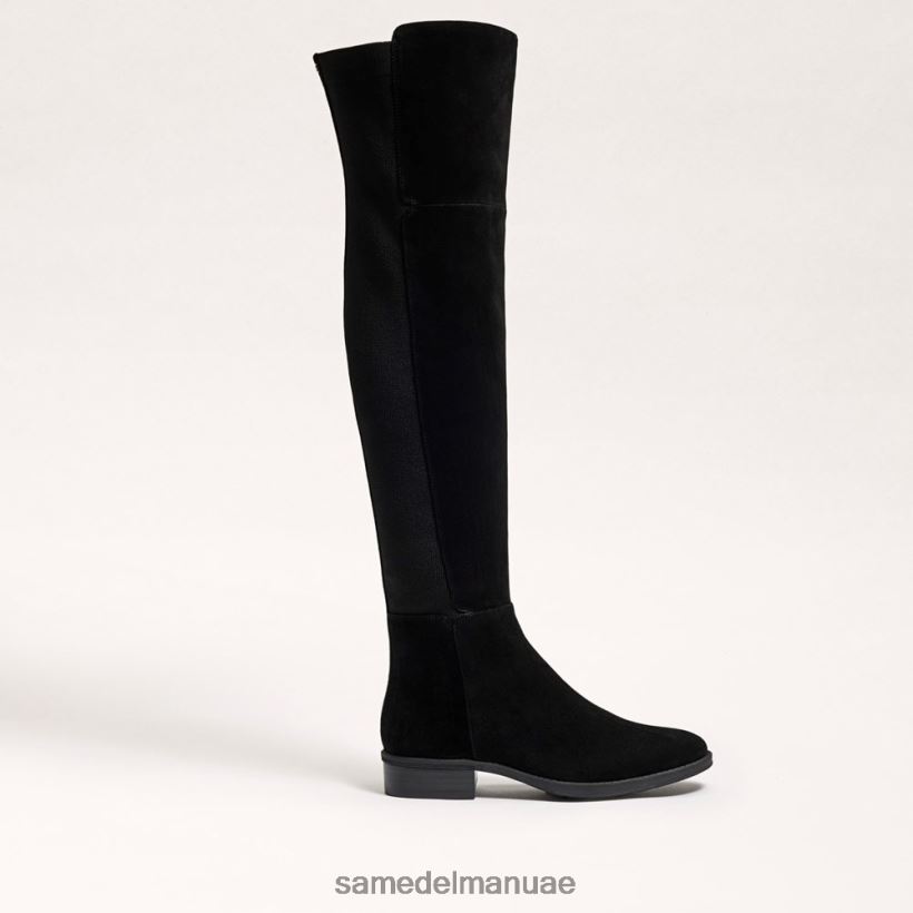 جلد الغزال الأسود أحذية Sam Edelman نحيف بام فوق حذاء الركبة 246L6T777