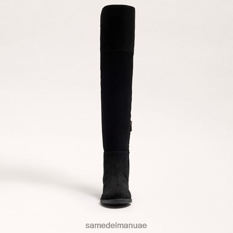 جلد الغزال الأسود أحذية Sam Edelman نحيف بام فوق حذاء الركبة 246L6T777
