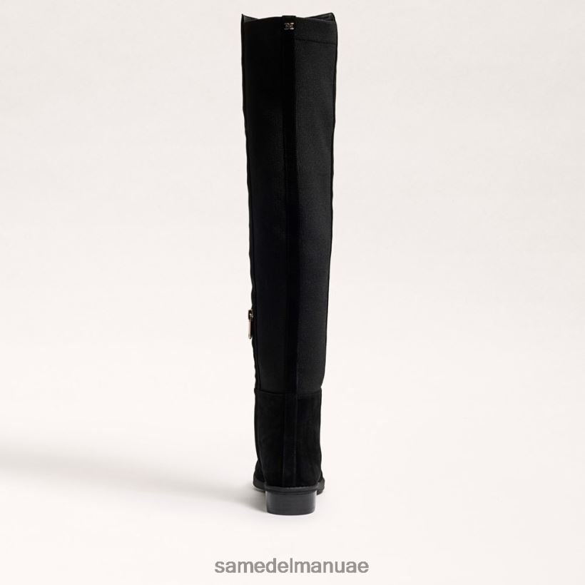 جلد الغزال الأسود أحذية Sam Edelman نحيف بام فوق حذاء الركبة 246L6T777
