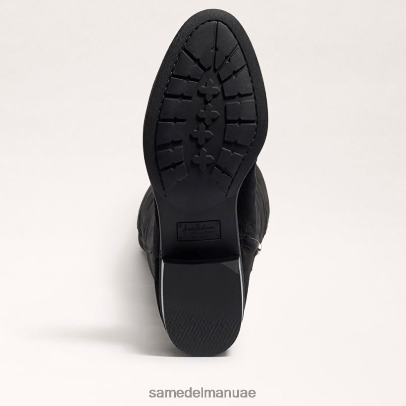 جلد الغزال الأسود أحذية Sam Edelman نحيف بام فوق حذاء الركبة 246L6T777