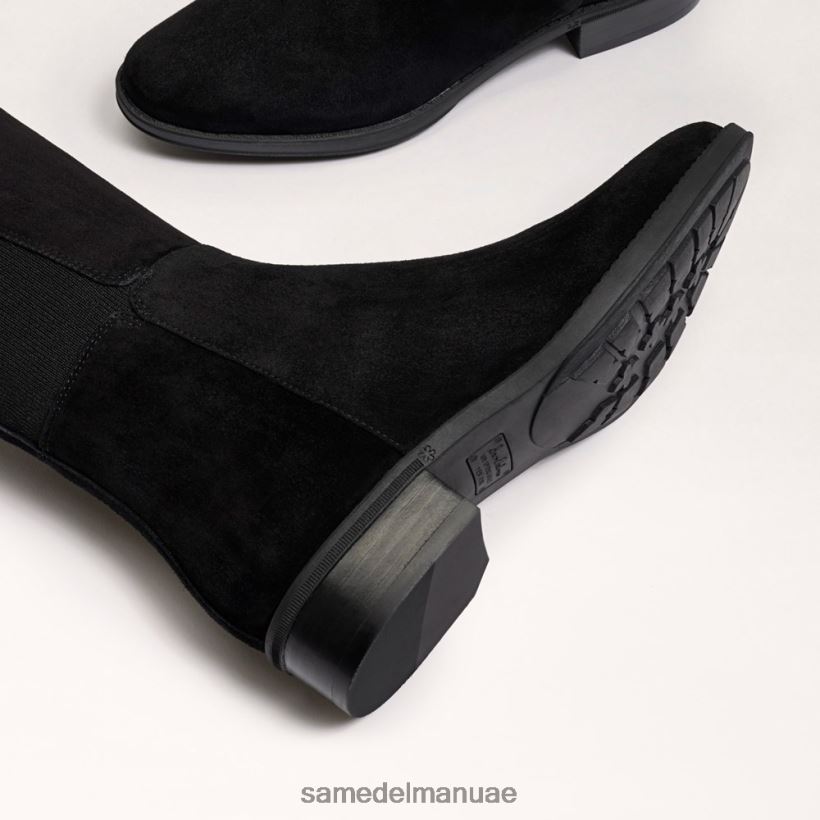 جلد الغزال الأسود أحذية Sam Edelman نحيف بام فوق حذاء الركبة 246L6T777