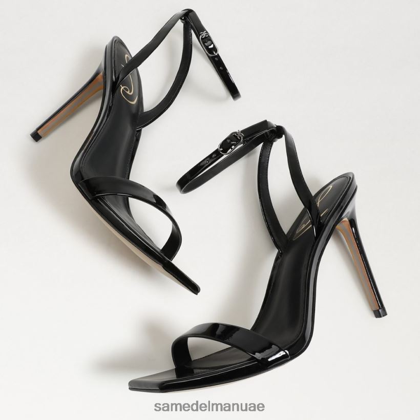 أسود براءة اختراع أحذية Sam Edelman نحيف كعب بأشرطة أوركيد 246L6T800