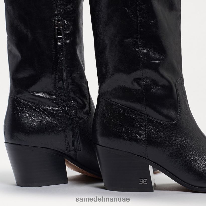 جلد أسود أحذية Sam Edelman نحيف الحذاء الغربي بريتن 246L6T815