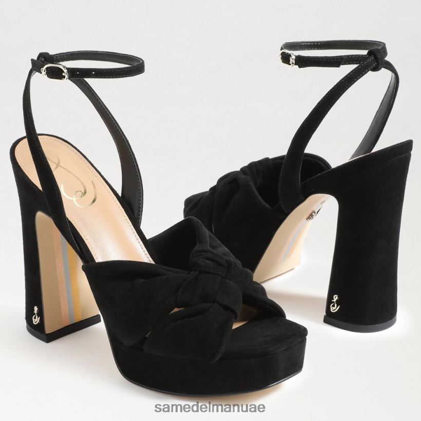 جلد الغزال الأسود أحذية Sam Edelman نحيف كعب منصة كريستين 246L6T819