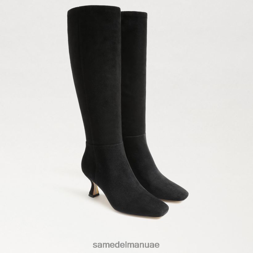 جلد الغزال الأسود أحذية Sam Edelman نحيف حذاء عالي الركبة 246L6T825