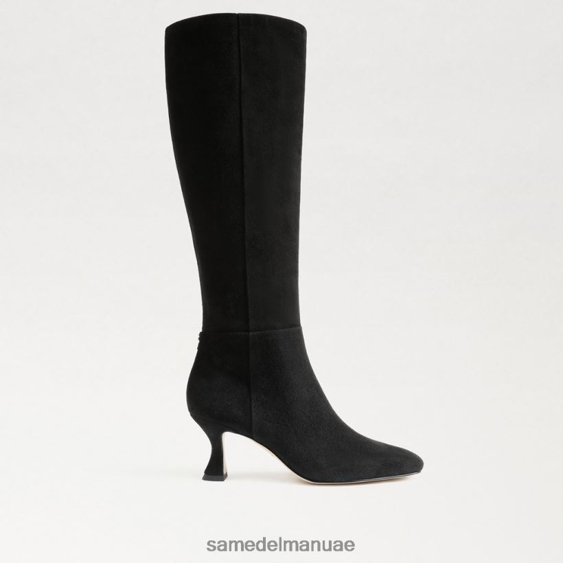 جلد الغزال الأسود أحذية Sam Edelman نحيف حذاء عالي الركبة 246L6T825