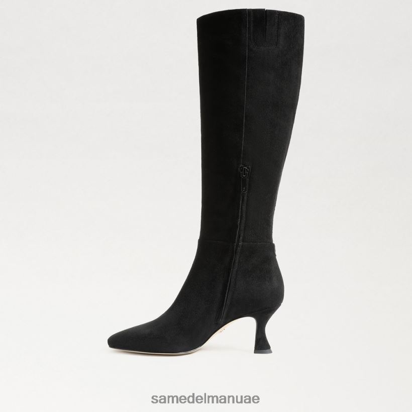 جلد الغزال الأسود أحذية Sam Edelman نحيف حذاء عالي الركبة 246L6T825