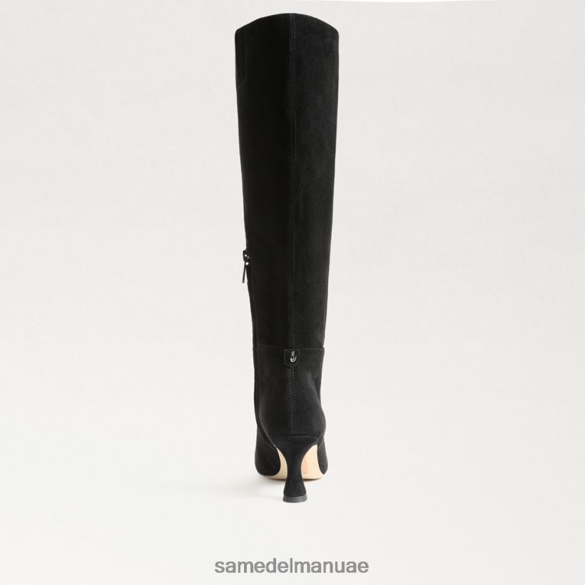 جلد الغزال الأسود أحذية Sam Edelman نحيف حذاء عالي الركبة 246L6T825