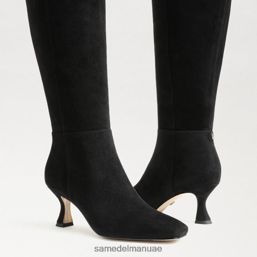 جلد الغزال الأسود أحذية Sam Edelman نحيف حذاء عالي الركبة 246L6T825