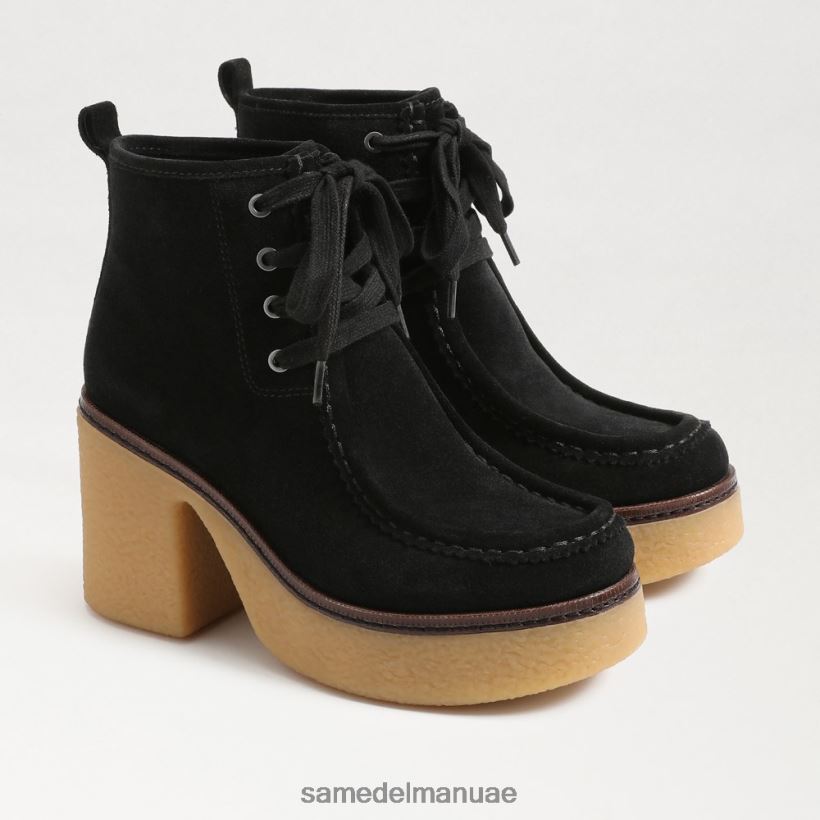 جلد الغزال الأسود أحذية Sam Edelman نحيف حذاء شو برباط 246L6T843