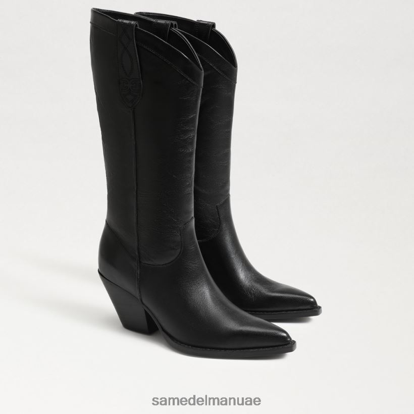 جلد أسود أحذية Sam Edelman نحيف جيمي الحذاء الغربي 246L6T851