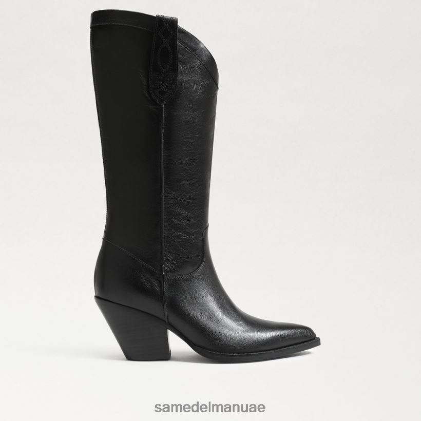 جلد أسود أحذية Sam Edelman نحيف جيمي الحذاء الغربي 246L6T851