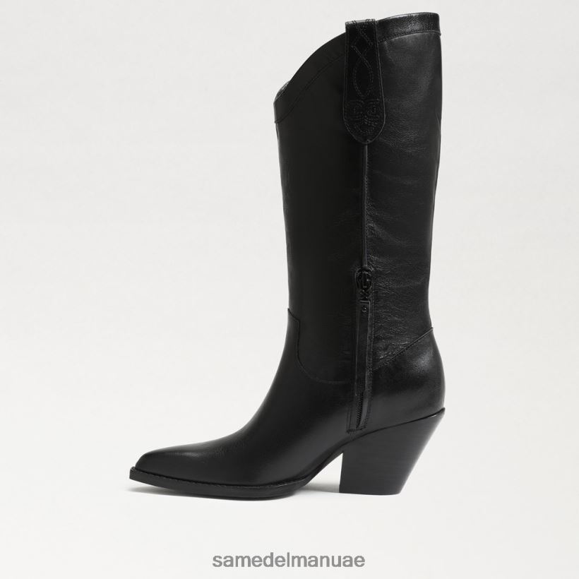 جلد أسود أحذية Sam Edelman نحيف جيمي الحذاء الغربي 246L6T851