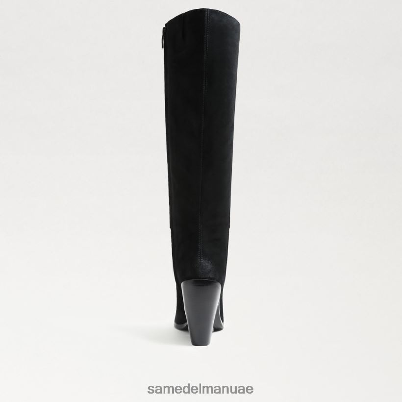 جلد الغزال الأسود أحذية Sam Edelman نحيف حذاء أنابيل عالي الركبة 246L6T859