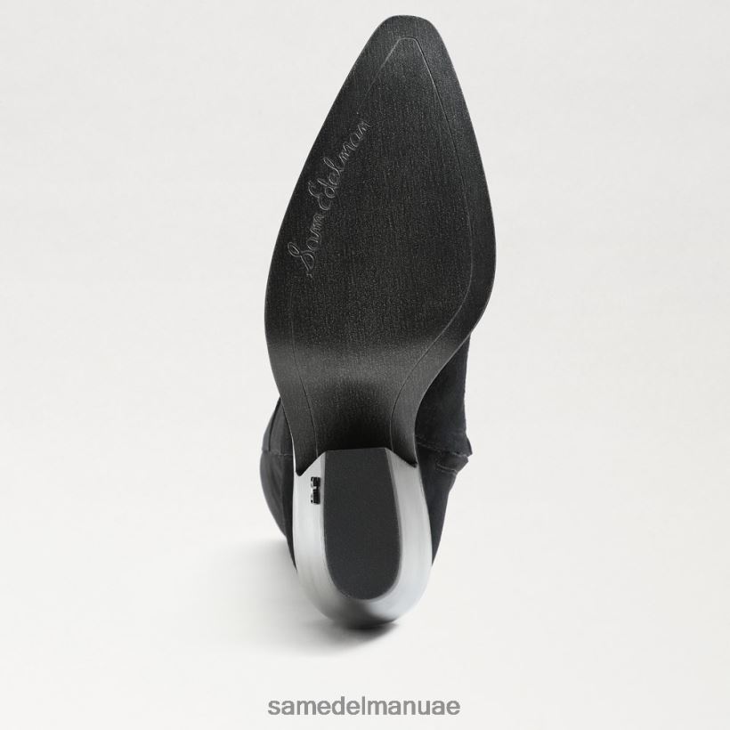 جلد الغزال الأسود أحذية Sam Edelman نحيف حذاء أنابيل عالي الركبة 246L6T859