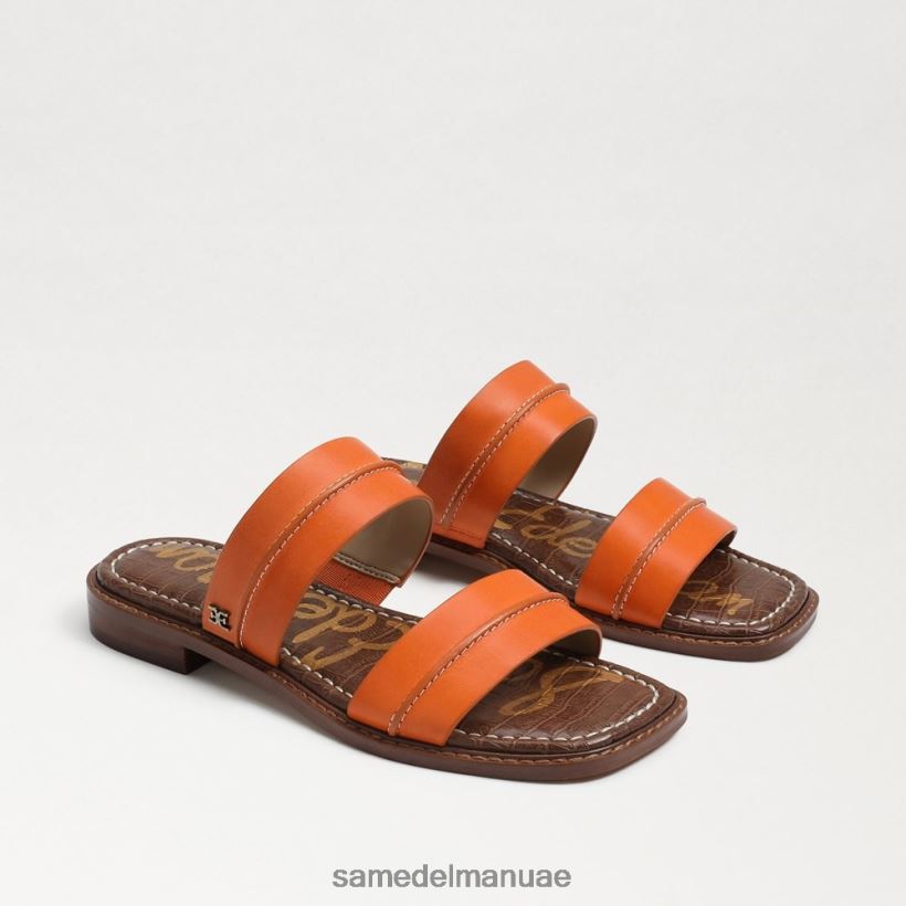 جلد برتقالي كلاسيكي أحذية Sam Edelman نحيف صندل هايدي ستيتش منزلق 246L6T864