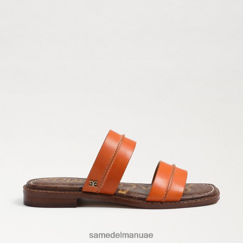 جلد برتقالي كلاسيكي أحذية Sam Edelman نحيف صندل هايدي ستيتش منزلق 246L6T864