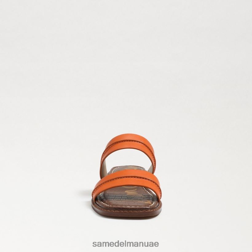 جلد برتقالي كلاسيكي أحذية Sam Edelman نحيف صندل هايدي ستيتش منزلق 246L6T864