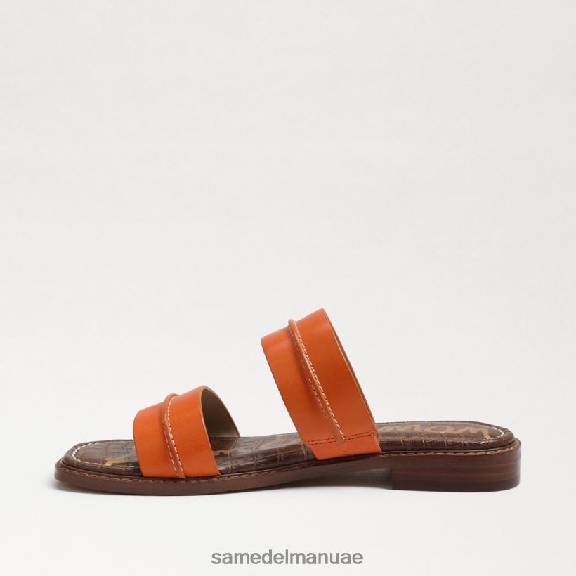 جلد برتقالي كلاسيكي أحذية Sam Edelman نحيف صندل هايدي ستيتش منزلق 246L6T864