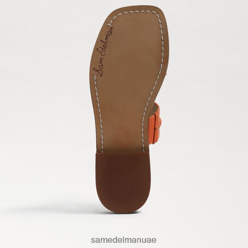 جلد برتقالي كلاسيكي أحذية Sam Edelman نحيف صندل هايدي ستيتش منزلق 246L6T864