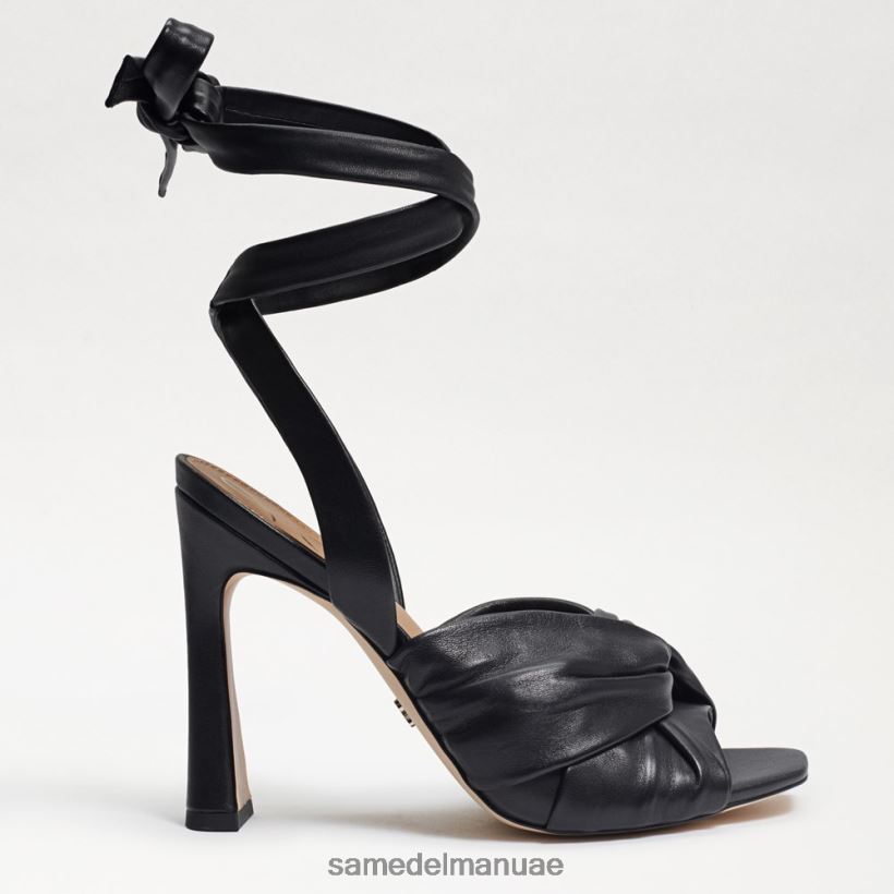 جلد أسود أحذية Sam Edelman نحيف صندل بكعب سميك من لينورا 246L6T868