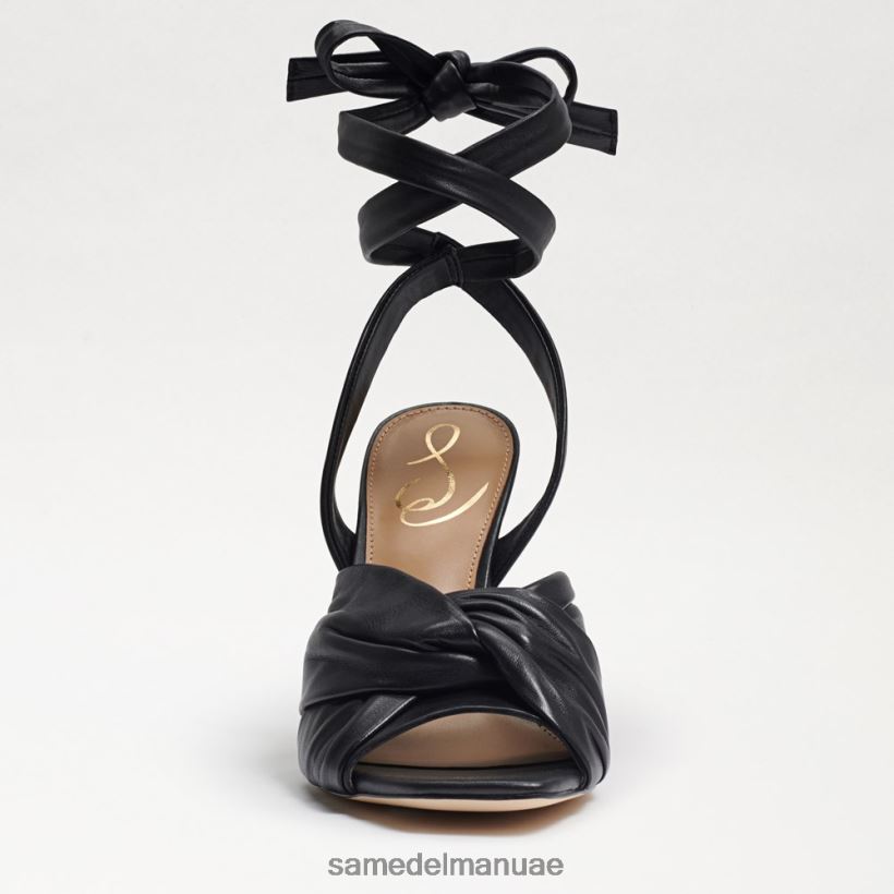 جلد أسود أحذية Sam Edelman نحيف صندل بكعب سميك من لينورا 246L6T868