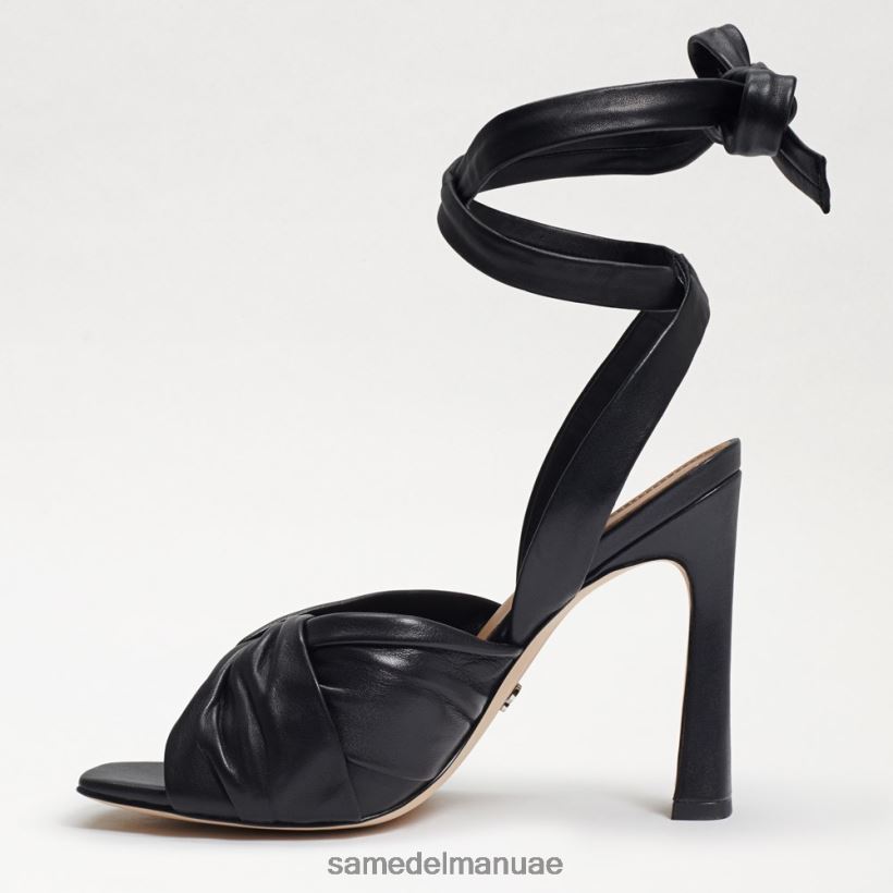 جلد أسود أحذية Sam Edelman نحيف صندل بكعب سميك من لينورا 246L6T868