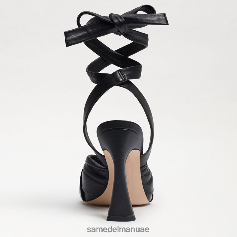 جلد أسود أحذية Sam Edelman نحيف صندل بكعب سميك من لينورا 246L6T868