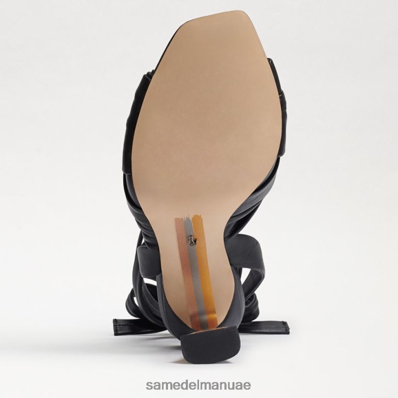 جلد أسود أحذية Sam Edelman نحيف صندل بكعب سميك من لينورا 246L6T868