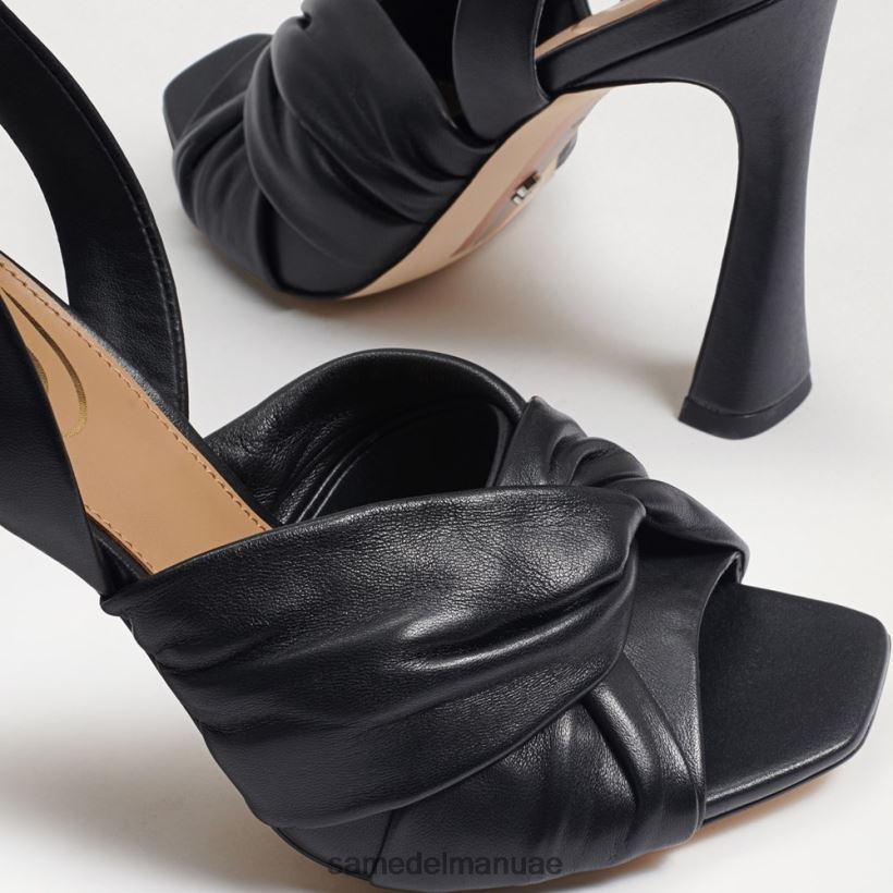 جلد أسود أحذية Sam Edelman نحيف صندل بكعب سميك من لينورا 246L6T868