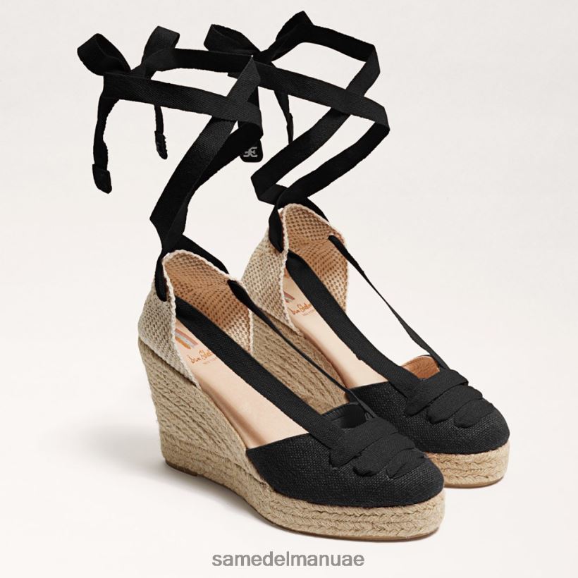 جلد الغزال الأسود أحذية Sam Edelman نحيف صندل إسبادريل من مارجريتا 246L6T87
