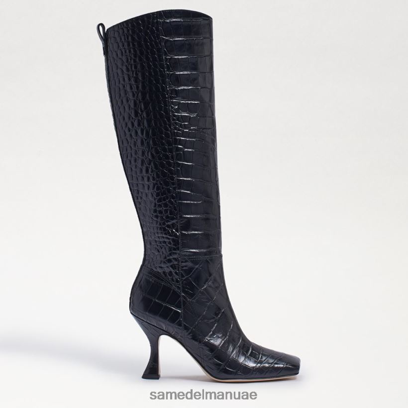 تمساح أسود أحذية Sam Edelman نحيف عدي حذاء عالي الركبة 246L6T870
