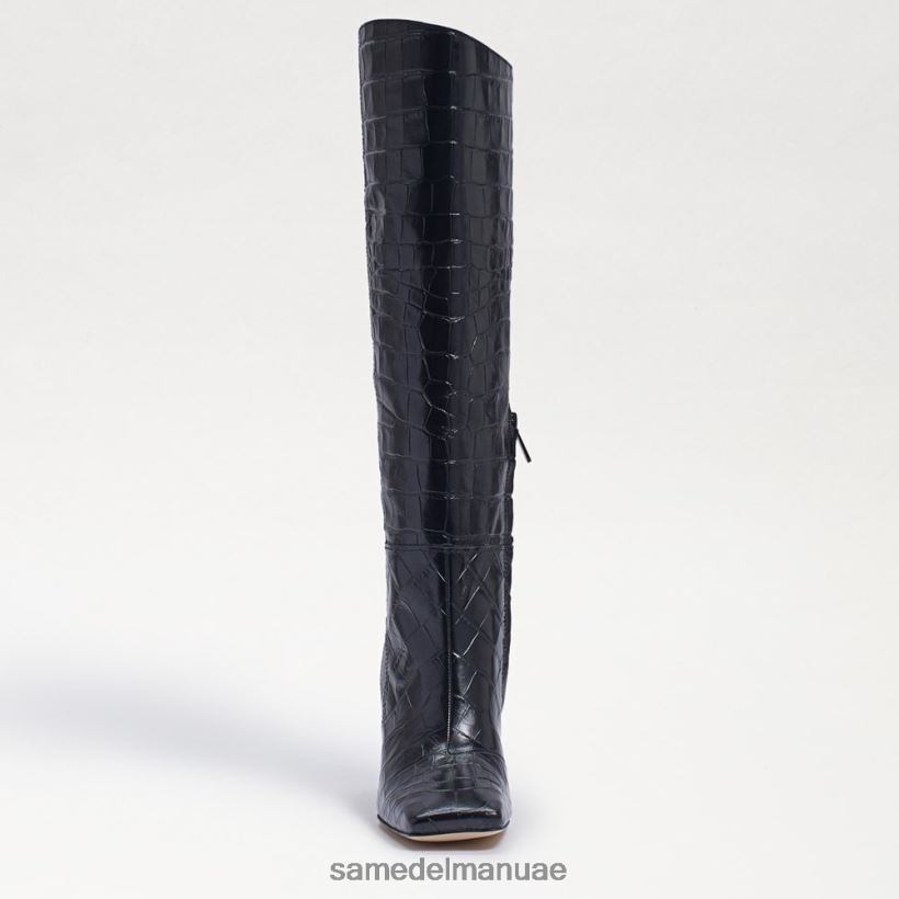 تمساح أسود أحذية Sam Edelman نحيف عدي حذاء عالي الركبة 246L6T870