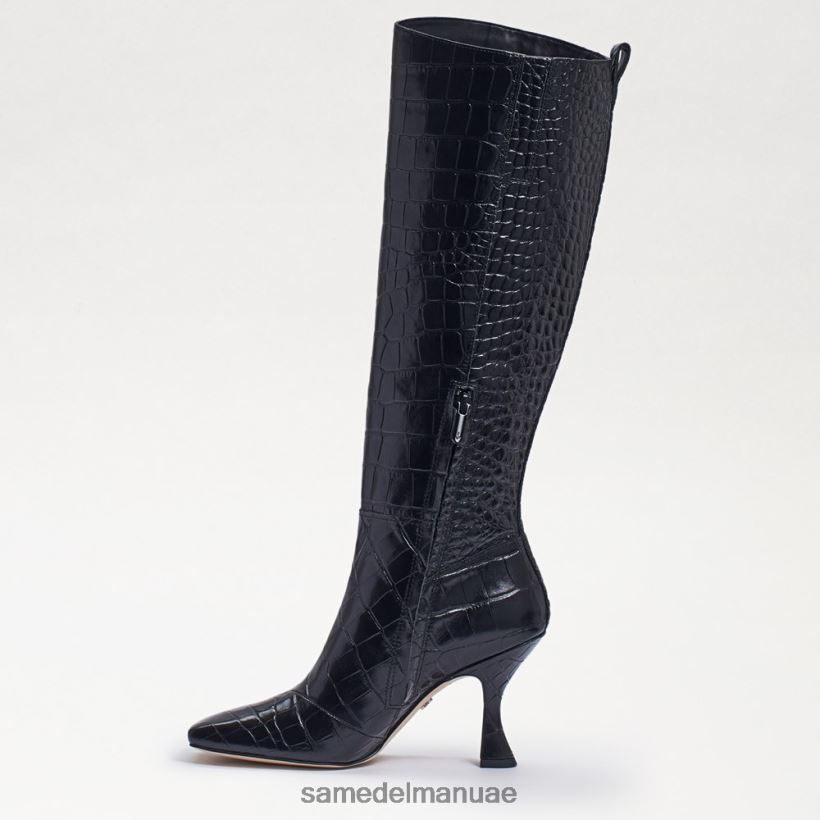 تمساح أسود أحذية Sam Edelman نحيف عدي حذاء عالي الركبة 246L6T870