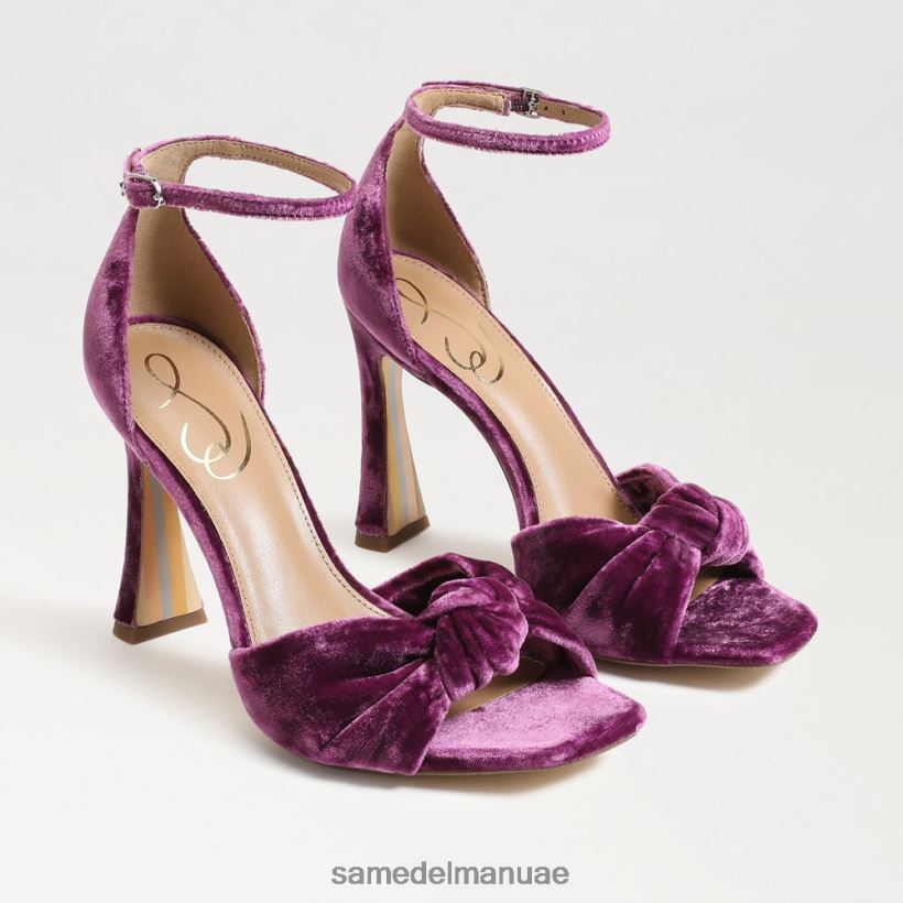 مخمل الأوركيد العميق أحذية Sam Edelman نحيف لوسيا حزام الكاحل وكعب مفتوح عند أصابع القدم 246L6T874