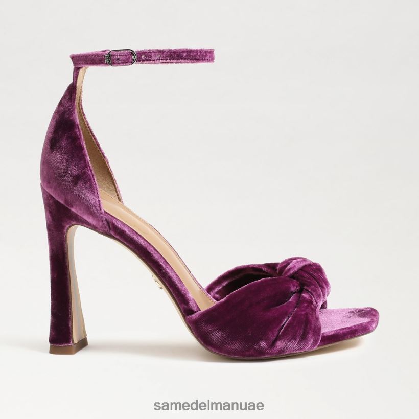 مخمل الأوركيد العميق أحذية Sam Edelman نحيف لوسيا حزام الكاحل وكعب مفتوح عند أصابع القدم 246L6T874