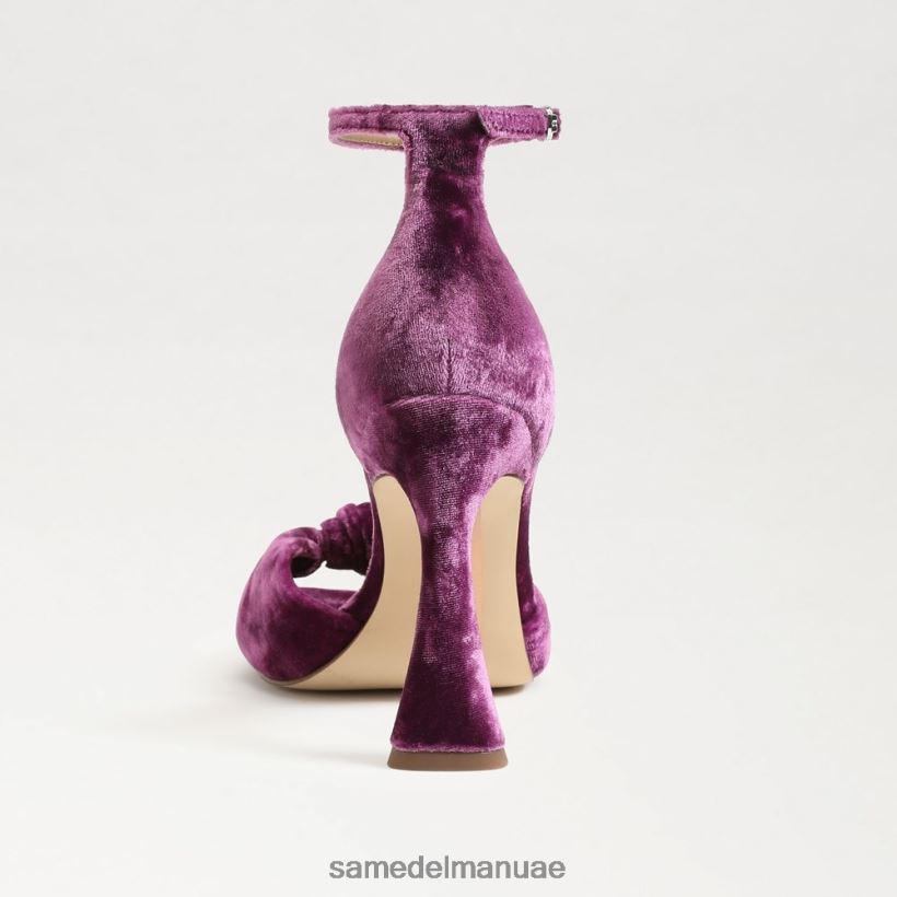 مخمل الأوركيد العميق أحذية Sam Edelman نحيف لوسيا حزام الكاحل وكعب مفتوح عند أصابع القدم 246L6T874