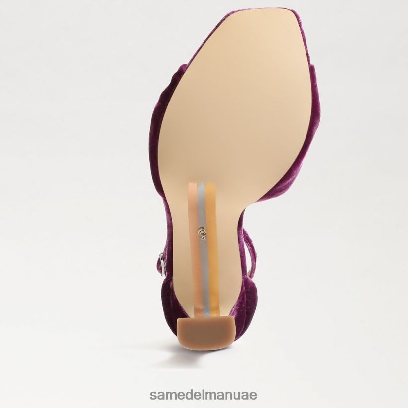 مخمل الأوركيد العميق أحذية Sam Edelman نحيف لوسيا حزام الكاحل وكعب مفتوح عند أصابع القدم 246L6T874
