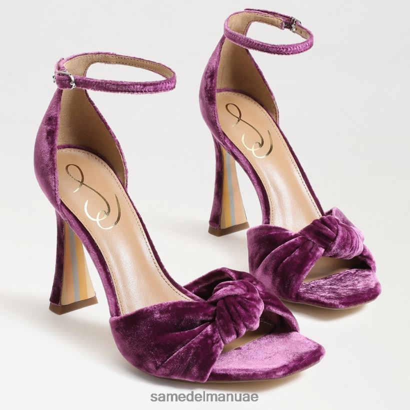 مخمل الأوركيد العميق أحذية Sam Edelman نحيف لوسيا حزام الكاحل وكعب مفتوح عند أصابع القدم 246L6T874