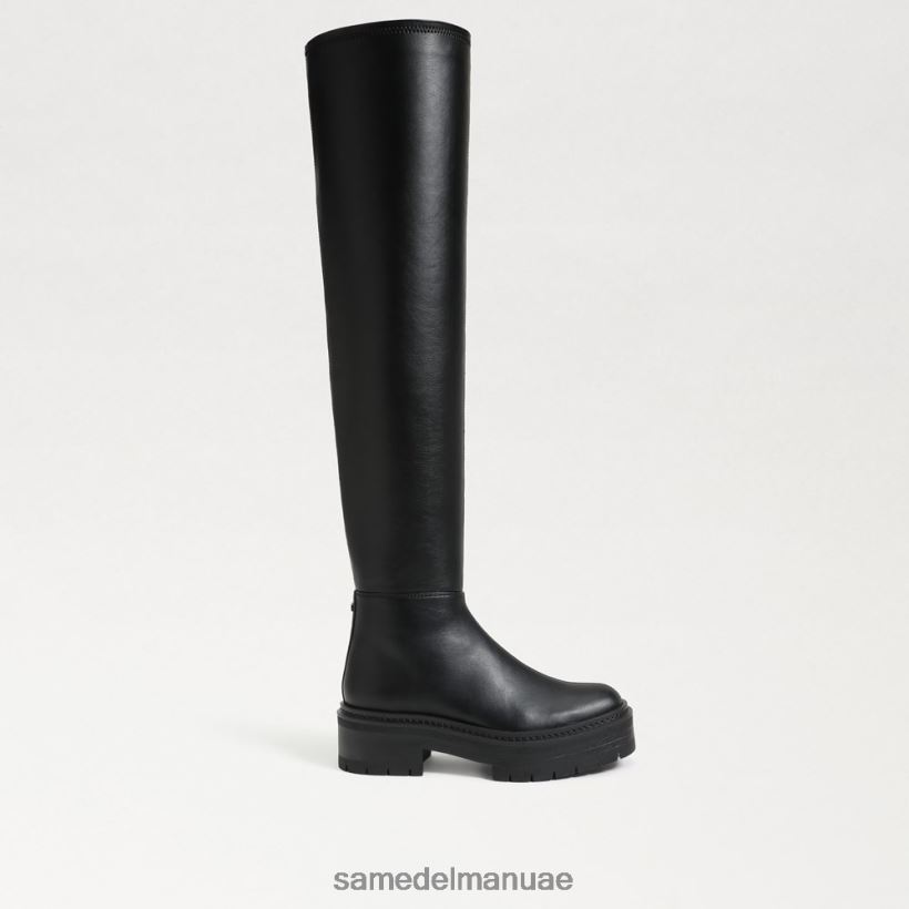 جلد أسود أحذية Sam Edelman نحيف ليديا فوق حذاء الركبة 246L6T879