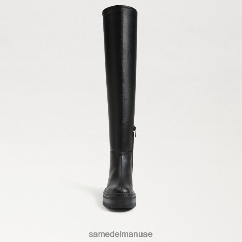 جلد أسود أحذية Sam Edelman نحيف ليديا فوق حذاء الركبة 246L6T879