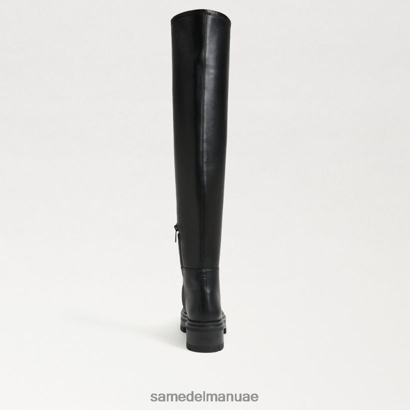 جلد أسود أحذية Sam Edelman نحيف ليديا فوق حذاء الركبة 246L6T879