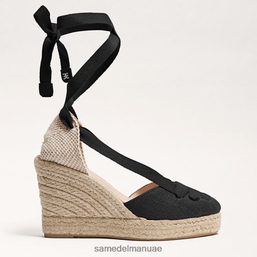 جلد الغزال الأسود أحذية Sam Edelman نحيف صندل إسبادريل من مارجريتا 246L6T87