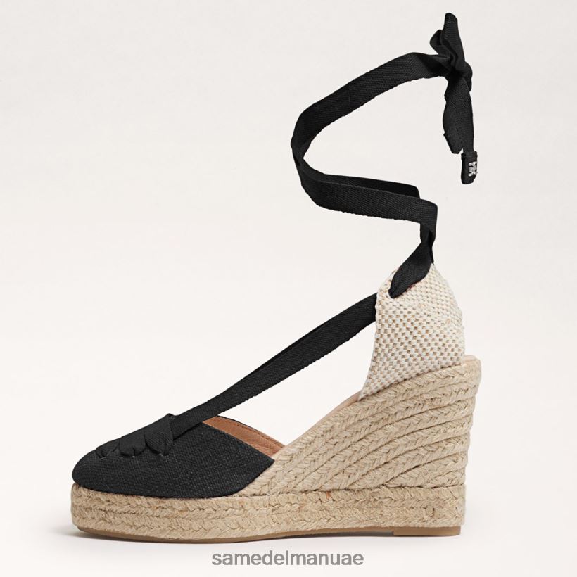 جلد الغزال الأسود أحذية Sam Edelman نحيف صندل إسبادريل من مارجريتا 246L6T87