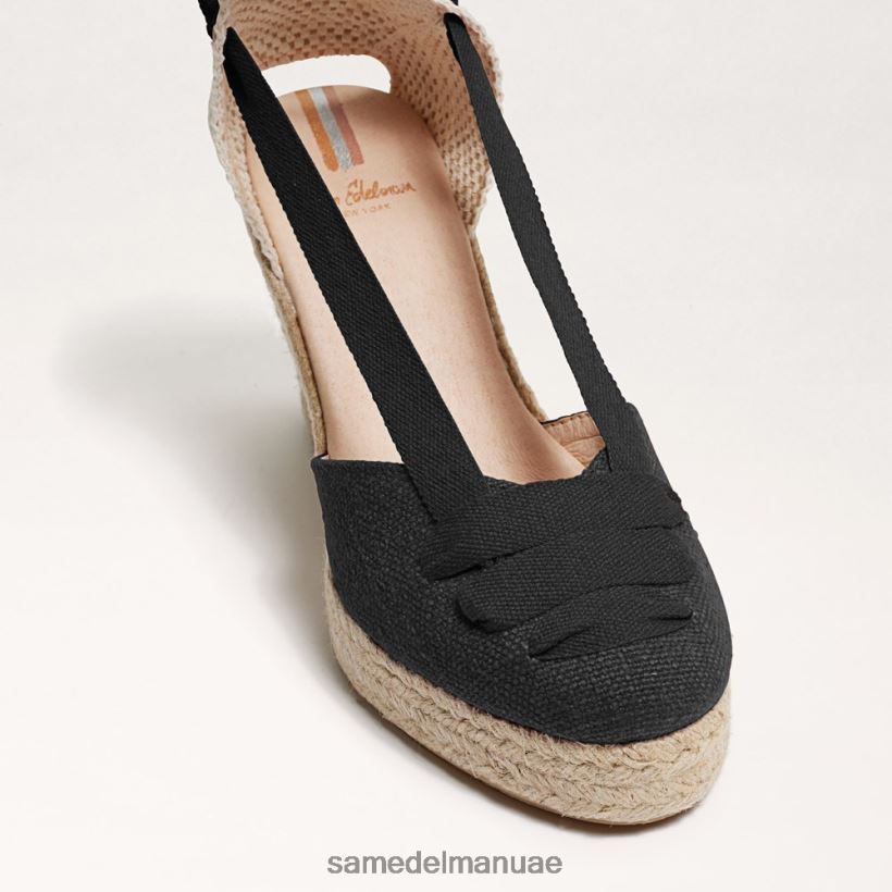 جلد الغزال الأسود أحذية Sam Edelman نحيف صندل إسبادريل من مارجريتا 246L6T87